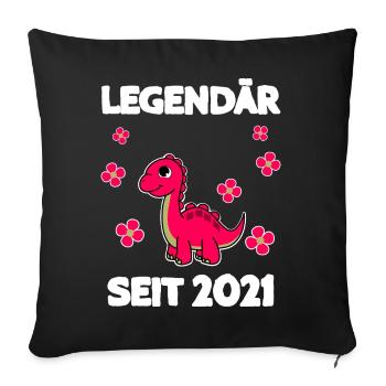 Legendary since 2021 Brontosaurus - Sofa pillowcase 17,3'' x 17,3'' (45 x 45 cm) - black - Front