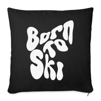 Born to Ski - Winter Design - Sofa pillowcase 17,3'' x 17,3'' (45 x 45 cm) - black - Front