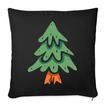 Christmas Tree Cartoon Style - Sofa pillowcase 17,3'' x 17,3'' (45 x 45 cm) - black - Front