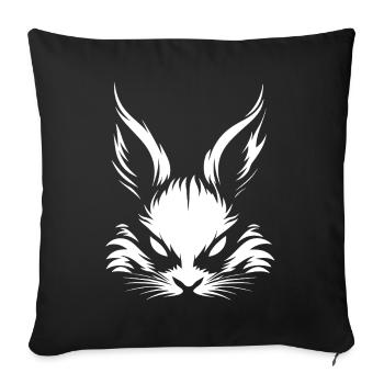 Le mauvais lapin sait :) - Housse de coussin décorative 45 x 45 cm - noir - Devant