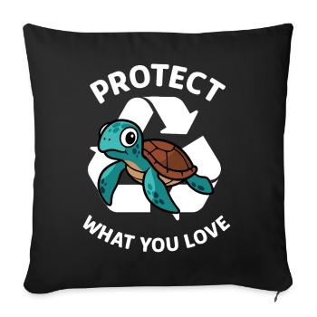 Protect what you love – turtle protection - Sofa pillowcase 17,3'' x 17,3'' (45 x 45 cm) - black - Front