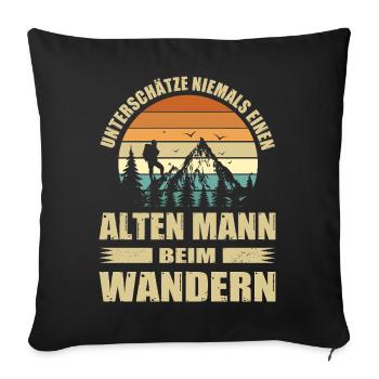 Outdoor Mountaineering Saying Outfit - Sofa pillowcase 17,3'' x 17,3'' (45 x 45 cm) - black - Front