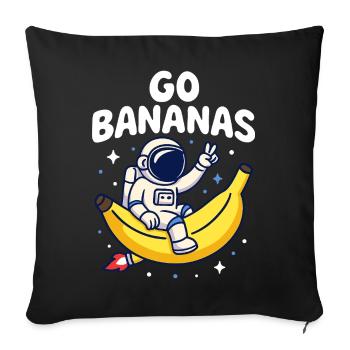 Go Bananas Astronaut Banana - Sofa pillowcase 17,3'' x 17,3'' (45 x 45 cm) - black - Front