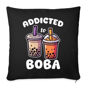Addicted to the Colorful Boba - Sofa pillowcase 17,3'' x 17,3'' (45 x 45 cm) - black - Front