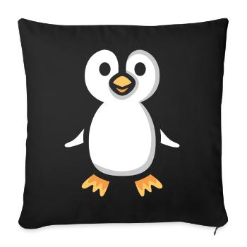 Cute Cartoon Penguin Illustration - Sofa pillowcase 17,3'' x 17,3'' (45 x 45 cm) - black - Front