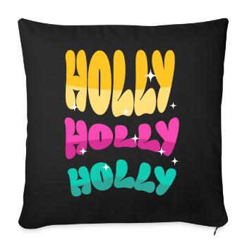 Holly Holiday Tricolor - Sofa pillowcase 17,3'' x 17,3'' (45 x 45 cm) - black - Front