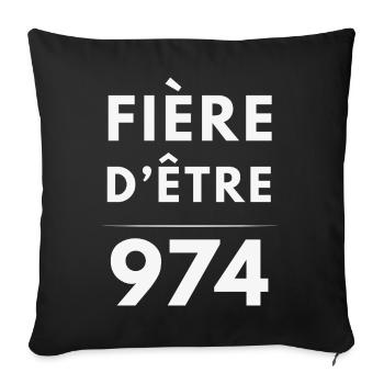 Fière d'être 974 - Housse de coussin décorative 45 x 45 cm - noir - Devant