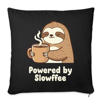Sloth Coffee Power Illustration - Sofa pillowcase 17,3'' x 17,3'' (45 x 45 cm) - black - Front