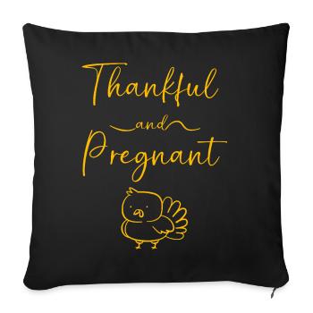 Thanksgiving Gender Reveal Mom-to-be - Sofa pillowcase 17,3'' x 17,3'' (45 x 45 cm) - black - Front