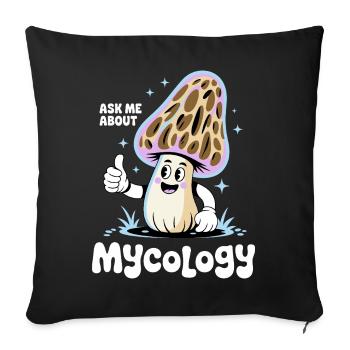 Posez-moi des questions sur la mycologie - Housse de coussin décorative 45 x 45 cm - noir - Devant