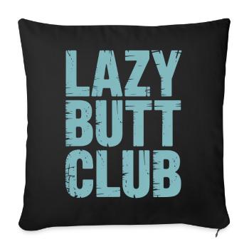 Entraînement de fitness à la salle de sport de Lazybuttclub - Housse de coussin décorative 45 x 45 cm - noir - Devant