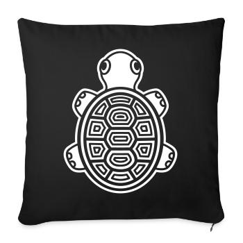 Süße Baby Schildkröte – Comic Reptil fürs Herz - Sofakissenbezug 45 x 45 cm - Schwarz - Vorne