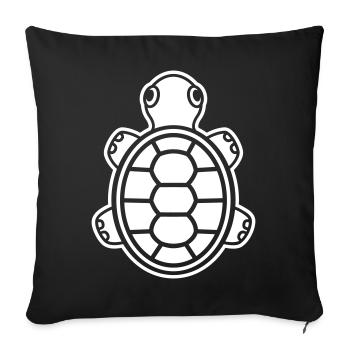 Süße Baby Schildkröte – Comic Reptil fürs Herz - Sofakissenbezug 45 x 45 cm - Schwarz - Vorne