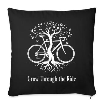 Grow Through the Ride Tree - Sofa pillowcase 17,3'' x 17,3'' (45 x 45 cm) - black - Front