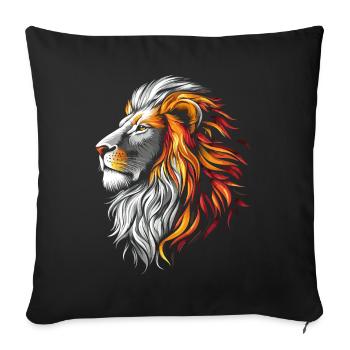 Lion Colorful Lion Head Predator White Gold Art - Sofa pillowcase 17,3'' x 17,3'' (45 x 45 cm) - black - Front