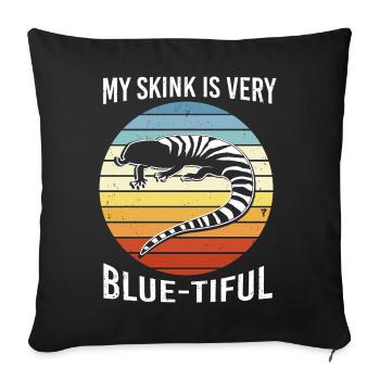 Lizard Blue Tongue - Sofa pillowcase 17,3'' x 17,3'' (45 x 45 cm) - black - Front