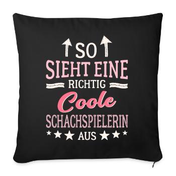 This is what a really cool chess player looks like - Sofa pillowcase 17,3'' x 17,3'' (45 x 45 cm) - black - Front