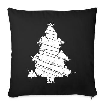 Tannenbaum Mosaik Splitter Kunst Vektor - Sofakissenbezug 45 x 45 cm - Schwarz - Vorne