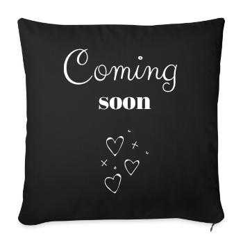 Coming Soon Hearts Handwritten - Sofa pillowcase 17,3'' x 17,3'' (45 x 45 cm) - black - Front
