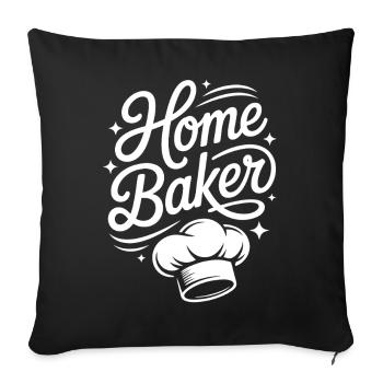 Home Baker – Küchenchef Design - Sofakissenbezug 45 x 45 cm - Schwarz - Vorne