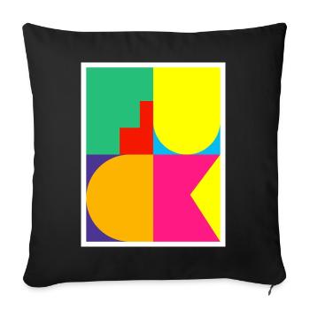 Pop Art F-Word - Sofa pillowcase 17,3'' x 17,3'' (45 x 45 cm) - black - Front
