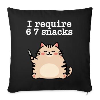 6-7 Mème Internet 6 7 Snack Cat - Housse de coussin décorative 45 x 45 cm - noir - Devant