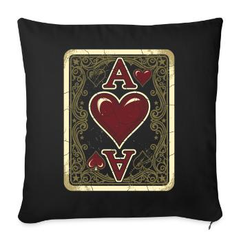 Jeu de cartes As de Cœur Costume Carnaval Carnaval - Housse de coussin décorative 45 x 45 cm - noir - Devant