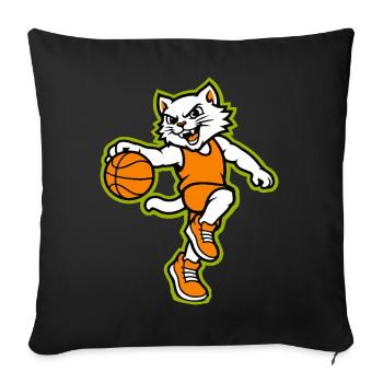 Wildcat Basketball Action Mascot - Sofa pillowcase 17,3'' x 17,3'' (45 x 45 cm) - black - Front