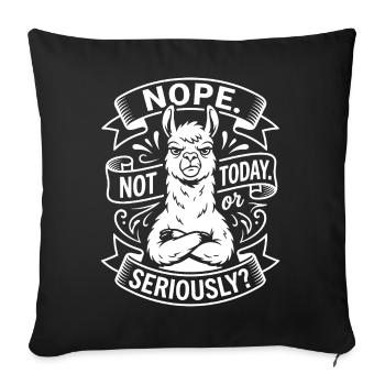 Un llama militant disant - Housse de coussin décorative 45 x 45 cm - noir - Devant