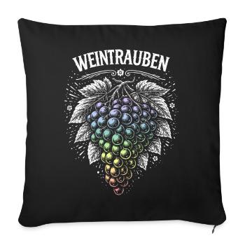 Motif arc-en-ciel des raisins - Housse de coussin décorative 45 x 45 cm - noir - Devant
