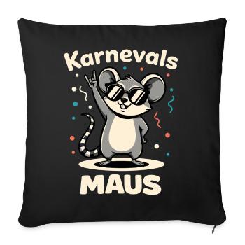 Karneval Rockmusik Karnevalsmaus Niedlich - Sofakissenbezug 45 x 45 cm - Schwarz - Vorne