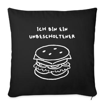 Burger Hamburger Cheeseburger cool Citation Office Humour - Housse de coussin décorative 45 x 45 cm - noir - Devant