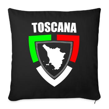 Souvenir toscane en t-shirt tricolore d’Italie - Housse de coussin décorative 45 x 45 cm - noir - Devant