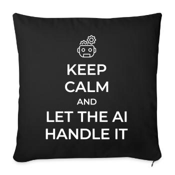 Let AI Handle It - Sarcastic Tech Joke - White -  - Sofa pillowcase 17,3'' x 17,3'' (45 x 45 cm) - black - Front