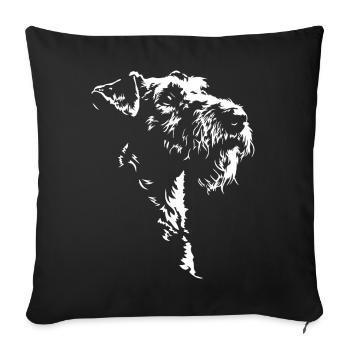 Airedale Terrier Silhouette Dog Dog Wilsigns - Sofa pillowcase 17,3'' x 17,3'' (45 x 45 cm) - black - Front