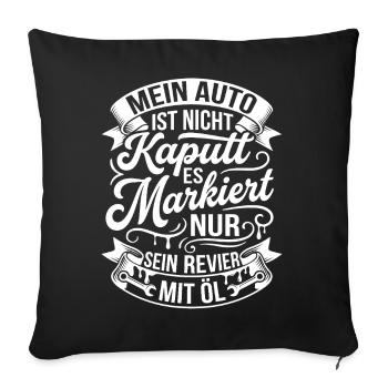 My car marks its territory - Sofa pillowcase 17,3'' x 17,3'' (45 x 45 cm) - black - Front
