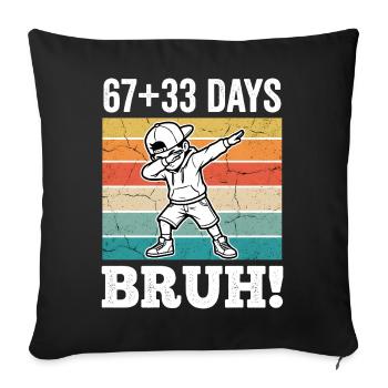 100 Days of School Dabbing Boy Vintage Sunset - Sofa pillowcase 17,3'' x 17,3'' (45 x 45 cm) - black - Front