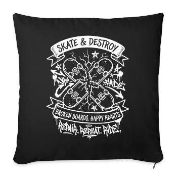 Patiner et détruire - Housse de coussin décorative 45 x 45 cm - noir - Devant