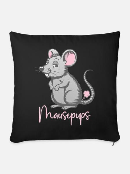 Mausepups Mause Pups Maus Pupsen Furzen Furz - Sofakissenbezug 45 x 45 cm - Schwarz