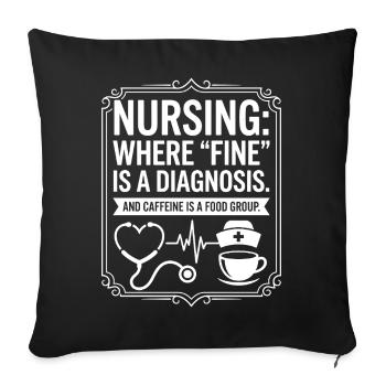 Coffee is a food group - Sofa pillowcase 17,3'' x 17,3'' (45 x 45 cm) - black - Front