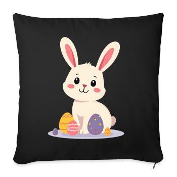 Easter Bunny - Sofa pillowcase 17,3'' x 17,3'' (45 x 45 cm) - black - Front