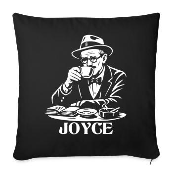 James Joyce Café Lecteur Rétro - Housse de coussin décorative 45 x 45 cm - noir - Devant