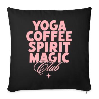 Yoga Coffee Spirit Club - Sofa pillowcase 17,3'' x 17,3'' (45 x 45 cm) - black - Front