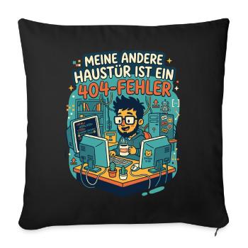 Programmierer 404 Fehler Humor - Sofakissenbezug 45 x 45 cm - Schwarz - Vorne