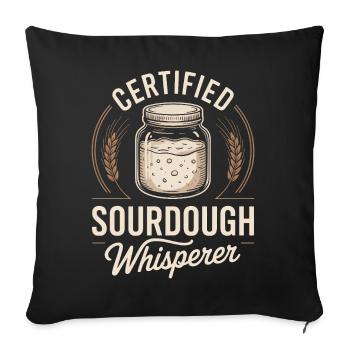 Chuchoteur certifié de levain - Housse de coussin décorative 45 x 45 cm - noir - Devant