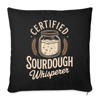 Certified Sourdough Whisperer - Sofa pillowcase 17,3'' x 17,3'' (45 x 45 cm) - black - Front