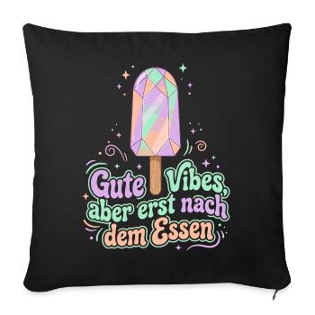Kristall Eis, Gute Vibes - Sofakissenbezug 45 x 45 cm - Schwarz - Vorne