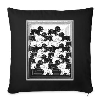 Chiots teckels en motif monochrome - Housse de coussin décorative 45 x 45 cm - noir - Devant