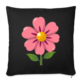 Flower pastel flowers blossom pink gift mother - Sofa pillowcase 17,3'' x 17,3'' (45 x 45 cm) - black - Front