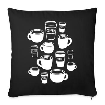 Tasse à café - Housse de coussin décorative 45 x 45 cm - noir - Devant